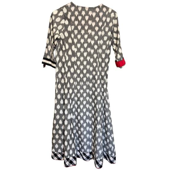 BIBA Boho Midi Dress Size 32 Roll Sleeves - Picture 2 of 9